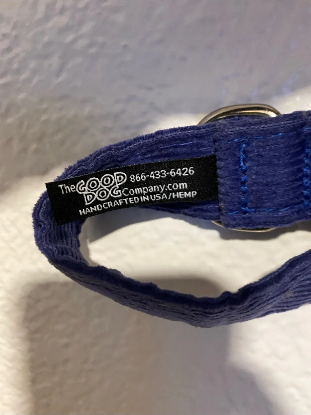 Blue Hemp Corduroy Dog Collar